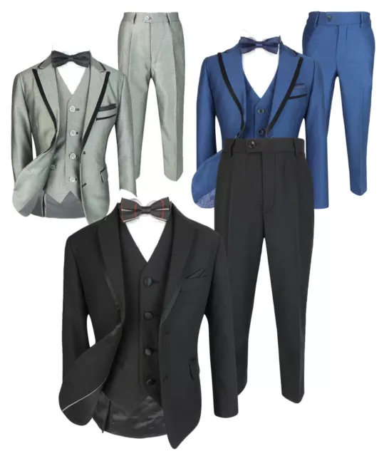 Page Boys Slim Fit Tuxedo Suit Kids Wedding Prom Party Formal Outfit by Romano