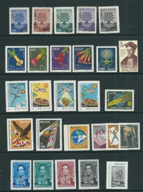 Bolivie 1962-66 11 Complet Commémorative Jeux De Ceux-Ci Ans VF Mlh