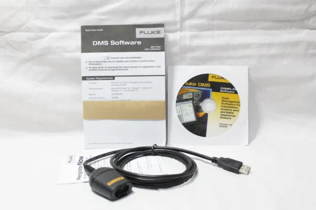 Fluke DMS COMP/PROF 1.6 software USB cable Rev. II
