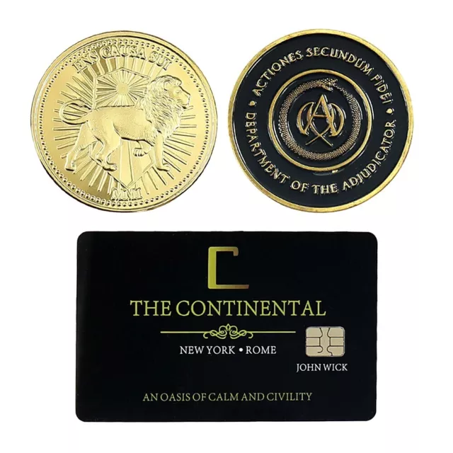 John Wick Gold Coin Cosplay Continental Hotel Card Adjudicator Black Medal