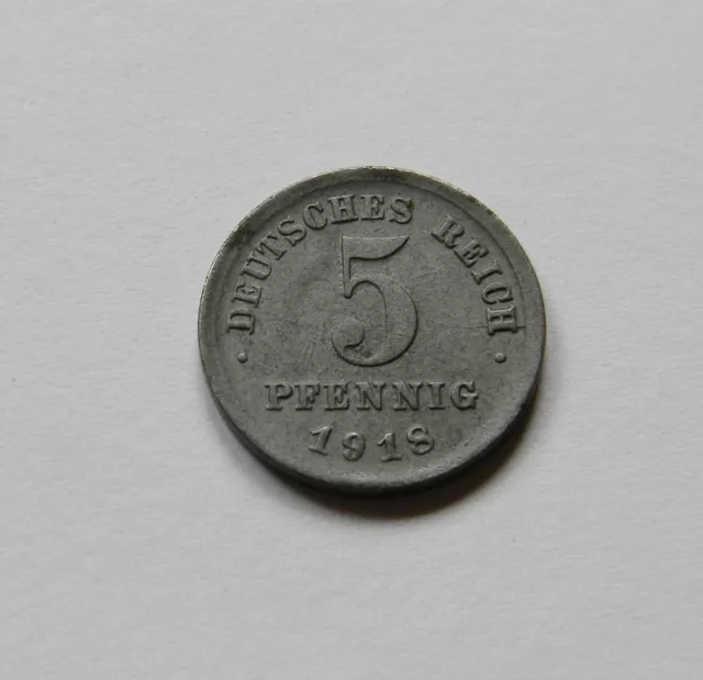 ERSATZMÜNZEN: 5 Pfennig 1918 F, J. 297, stempelglanz
