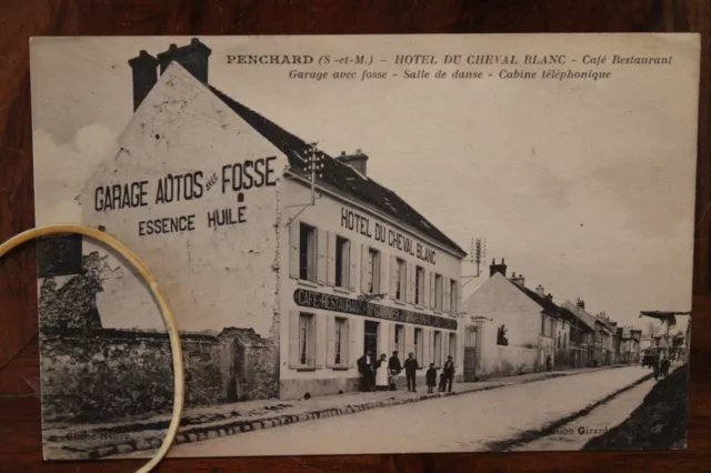 1926 CPA AK PENCHARD Hotel du Cheval Blanc Animated Traveled Coffee Restaurant Dance