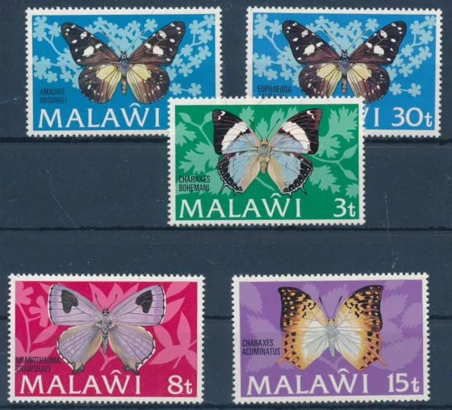 [BIN21811] Mariposas de Malawi 1973 buen conjunto de estampillas muy finas sin montar o nunca montadas