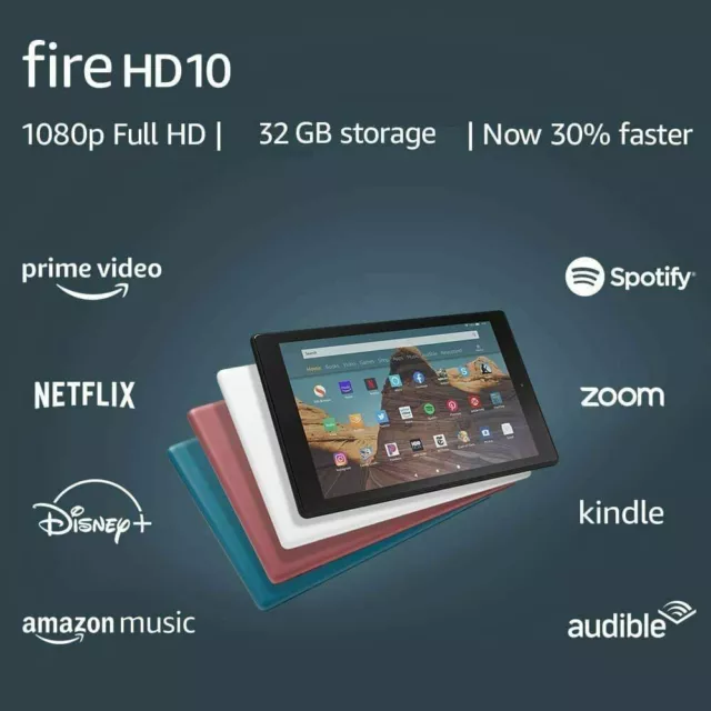 Fire HD 10 Tablet (10.1" 1080p full HD display) 9th gen - 32GB/64GB  - 3 COLORS