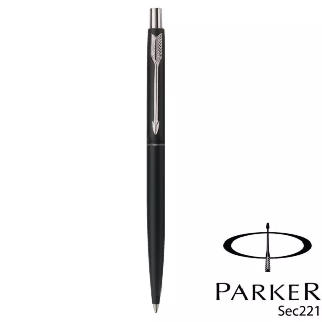 Personalised Engraved Parker Classic Matte Black Silver Ball Point Pen Gift Box