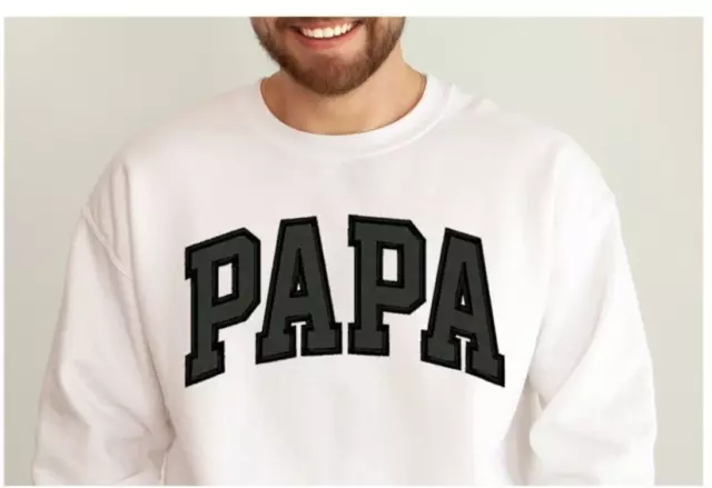 Custom Embroidered PAPA Sweatshirt Valentines Day Valentine