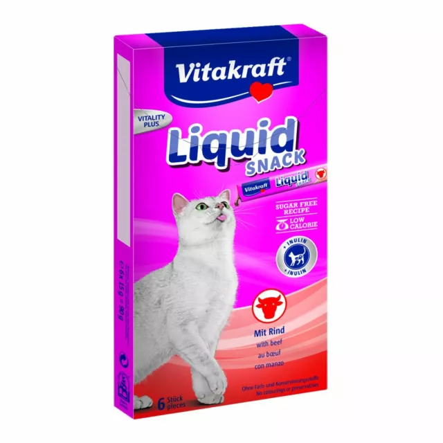 VITAKRAFT Snacks para Gatos Cat Líquido Vacuno -90g-Premios Crema de