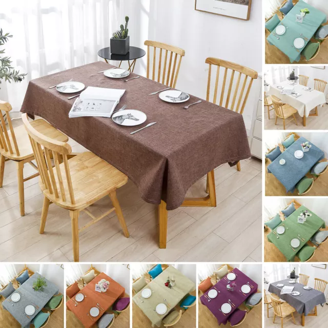 Rectangle Tablecloth Linen Cotton Table Cloth Dining Party Wedding Table Cover