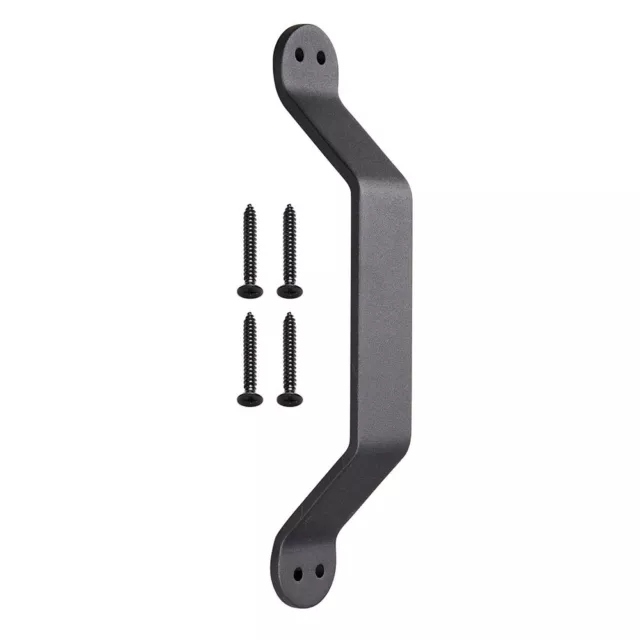 9" Barn Handle Cast Iron Pull Gate Shed Cabinet Matte Black for Sliding Door 2