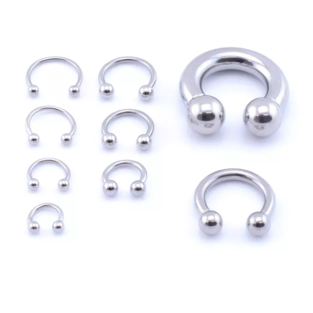 Horseshoe Bar Circular Barbell Lip Nose Septum Ear Ring Various Sizes Available