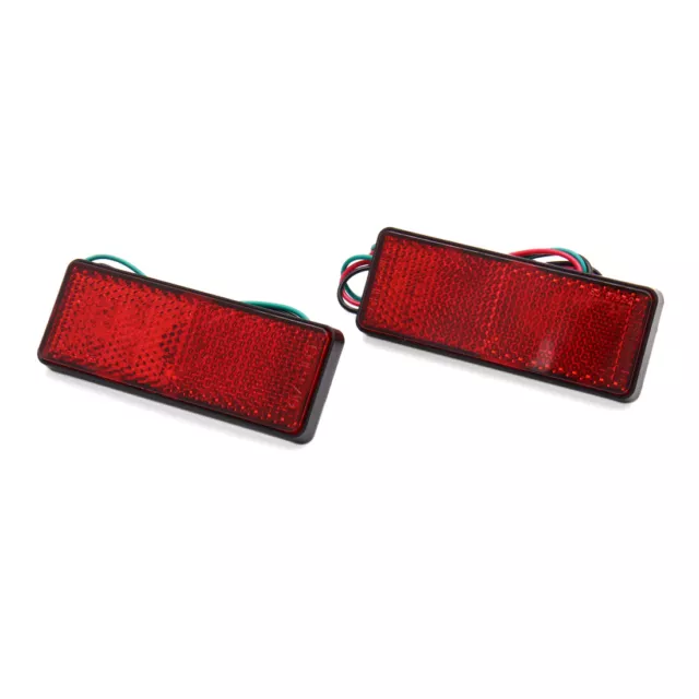 2Pcs LED Rojo Reflector Rectangular Luz de Freno Intermitente Faro Trasero