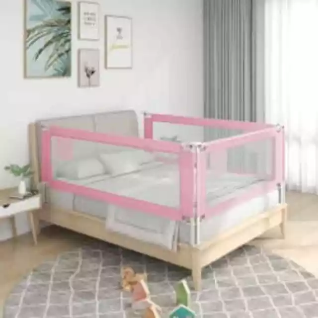 Barrière de sécurité de lit d'enfant Rose 140x25 cm Tissu, Barrières de lit pour