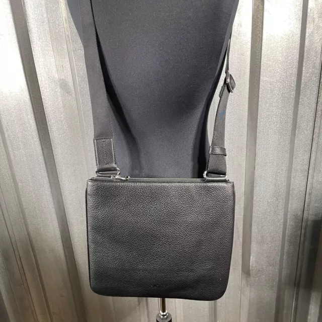 Bally Mens Mizzi Black Leather Crossbody Bag New
