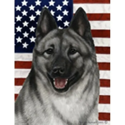 Patriotic (D2) Garden Flag - Norwegian Elkhound 324031
