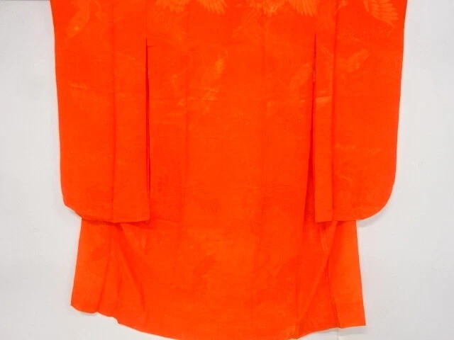 39196# Japanese Kimono / Antique Juban For Girls / Woven Stream & Crane