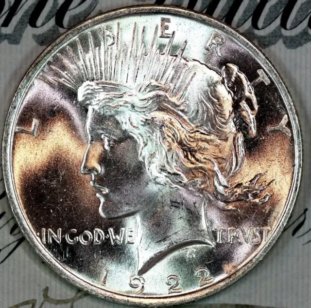 * 1922-P * Pristine Gem Bu Ms Peace Silver Dollar * From Original Collection