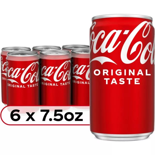 Coca-Cola Mini Soda Pop, 7.5 fl oz Cans, 6 Pack (Shipping Free)