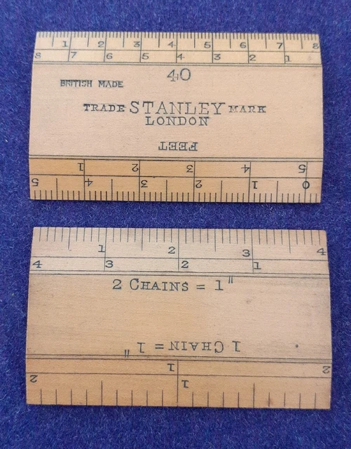 STANLEY LONDON comparatori rapportatori in legno per disegno tecnico VINTAGE