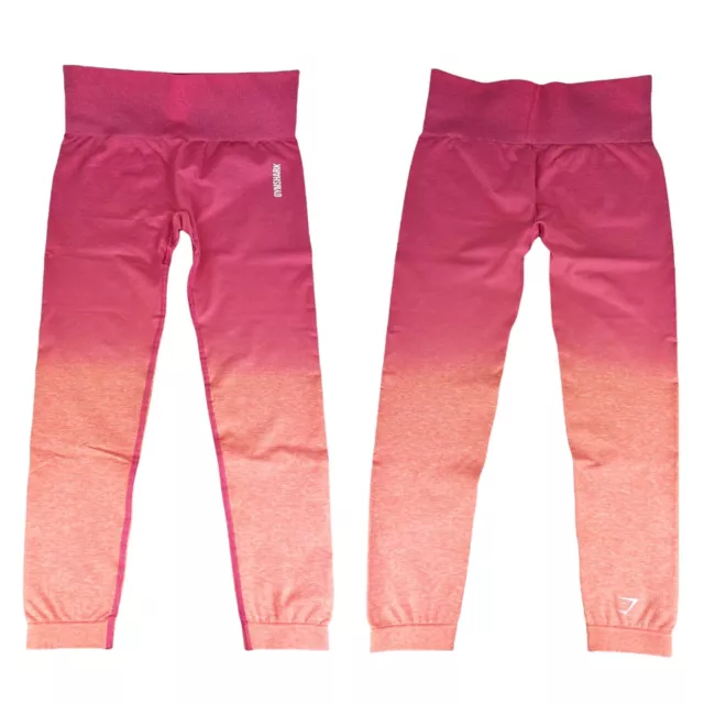 Gymshark Grey Pink Adapt Ombre Seamless Leggings SEE MEASUREMENTS