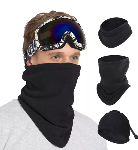 Mens Womens Neck Warmer Fleece Snood Thermal Winter Scarf Ski Mask Balaclava New