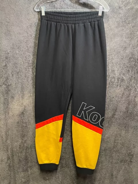 Kodak Logo Retro Sweatpants Jogger Pants Activewear Black Yellow Color block Med