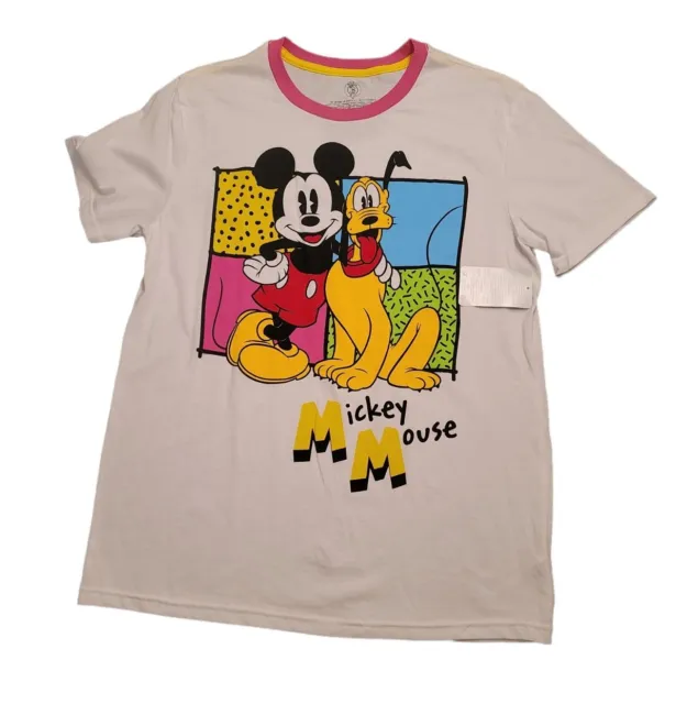 BNWT White AUTHENTIC DISNEY PARKS 80’s  THEMED MICKEY MOUSE T-SHIRT! Sz M