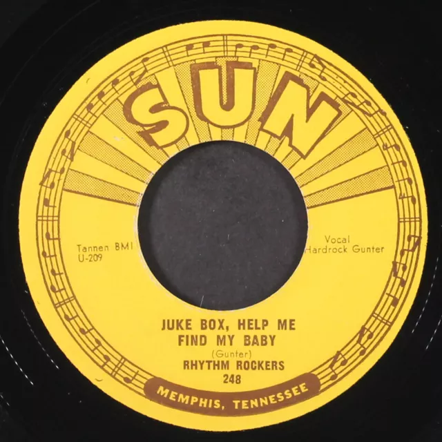 RHYTHM ROCKERS: fiddle bop / juke box, help me find my baby SUN 7" Single 45 RPM