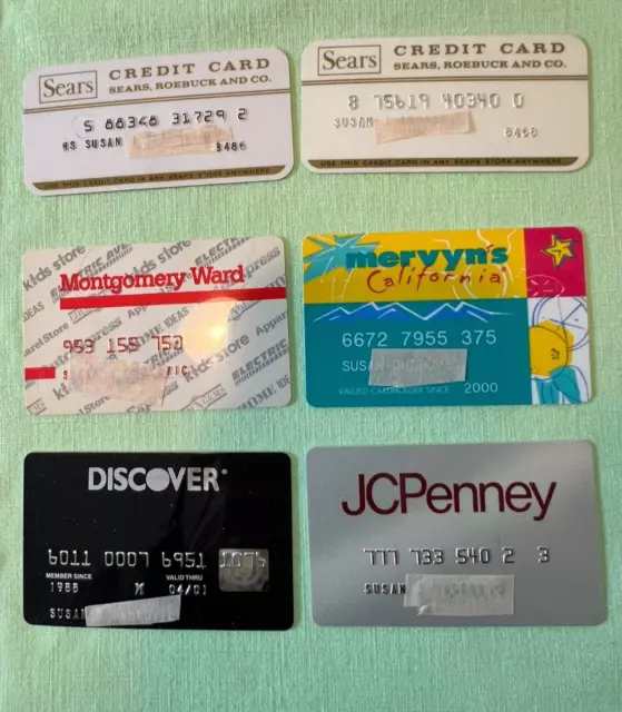 Vintage Lot Expired Credit Cards -80s/90s Discover Sears Mervyns JCPenney Ward