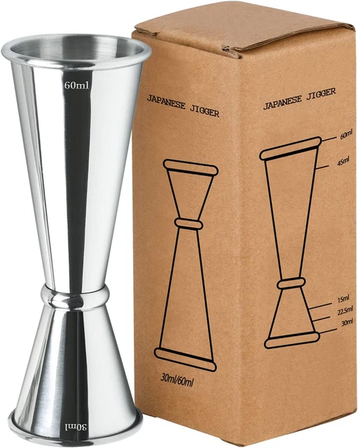 Barfly Yakuza Jigger In Acciaio Inox 18-8 - Misurino Per Cocktail 60 Ml Con Marcatura Interna Ed Esterna - Barman Professionale