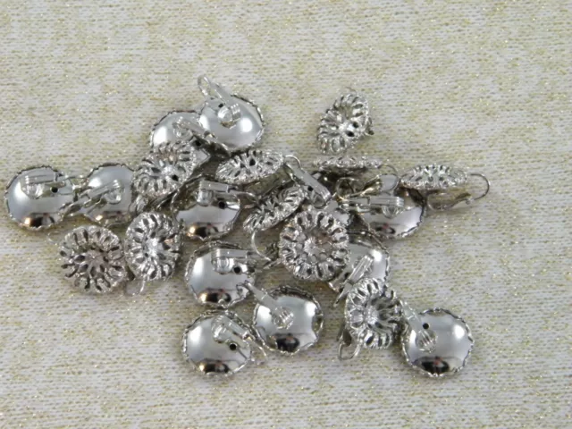 10 Pairs ~ Vintage Silver Tone Filigree ~ Clip Earring Findings / Jewelry Making