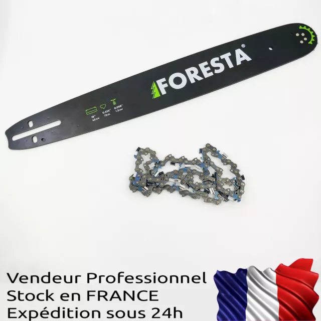 PACK Guide + 1 chaine de tronçonneuse 0.325"  0.058"  72 ent. 45 cm de coupe