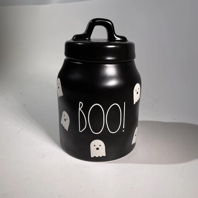RAE DUNN HALLOWEEN "HOCUS POCUS" Black Matte Baby Bats Canister 2023