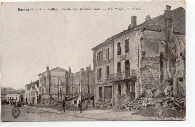 BACCARAT - Meurthe and Moselle - CPA 54 - war 1914/18 ruins main street