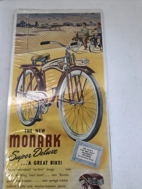 1948 Monark Bicycle Aviation Bike Silver King Plane Aviation Historic Ad 3