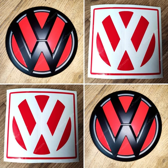 VW T5 T6 Caddy Rear Badge Inlay Decal Sticker Red For Black