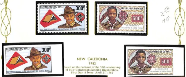 Boy Scouts Mali Scott C462-63 Perf & Imperf Set Of 2 Stamps Mnh Vf 1982