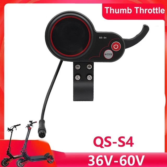 Display LCD QS-S4 Con Acceleratore Per Scooter Elettrici Zero 8/9/10/8X/10X – 48V-60V 6PIN Nero