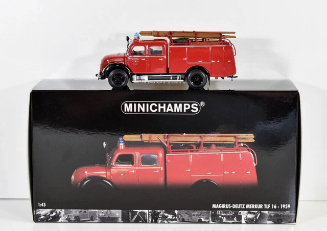 Minichamps 1/43 – Magirus Deutz Merkur TLF16 1959 – Camion De Pompiers