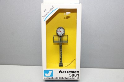 VIESSMANN 1383 1/87 HO HORLOGE QUAI DE GARE ECLAIRAGE LED BLANCHE H0 