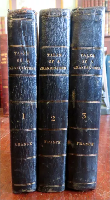 French History Medieval Crusades 100 Years War 1831 Scott leather 3 vol. set