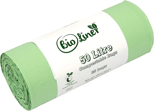 Fodere bioliner compostabile 50 litri tutto verde - EN13432-25 x 50 L -