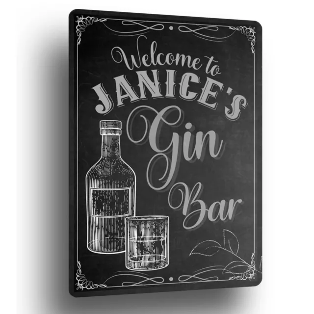 Wohnkultur Barschild Metall personalisiert Retro Wein Gin Kreide Wandkunst Gartenschuppen