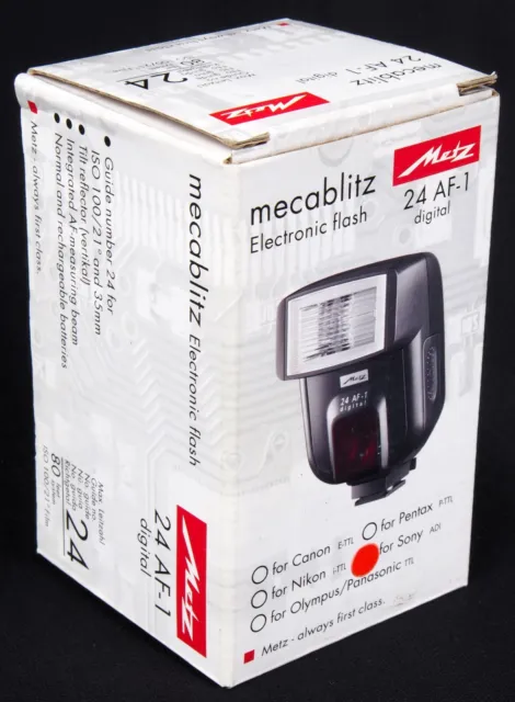 Metz Mecablitz 24 AF-1 Shoe Mount Electronic Flash for Sony Mount - Mint in Box