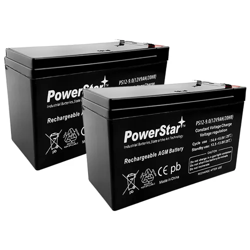 PowerStar 2 Pack LONGER LASTING 12V 9Ah Battery for Mighty Mule NP7-12 12V 7.0Ah