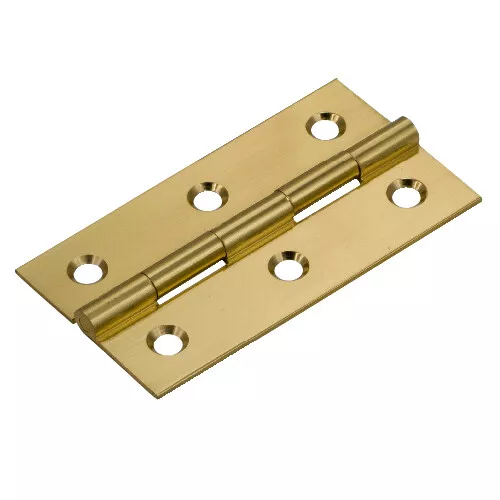 1 pair Solid Brass Butt Hinge Polished Brass 50mm x 28mm