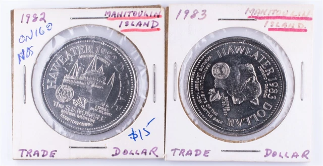 $1 1982 & 1983 Manitoulin Ontario NBS Canadian Municipal Tokens