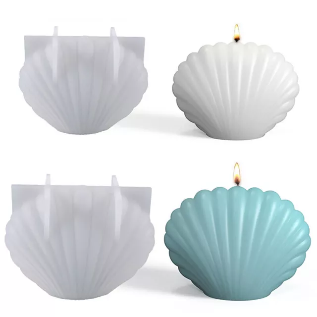 DIY Candle Silicone Mould 3D Sea Shell Shape Aromatherapy Candle Mold SN❤