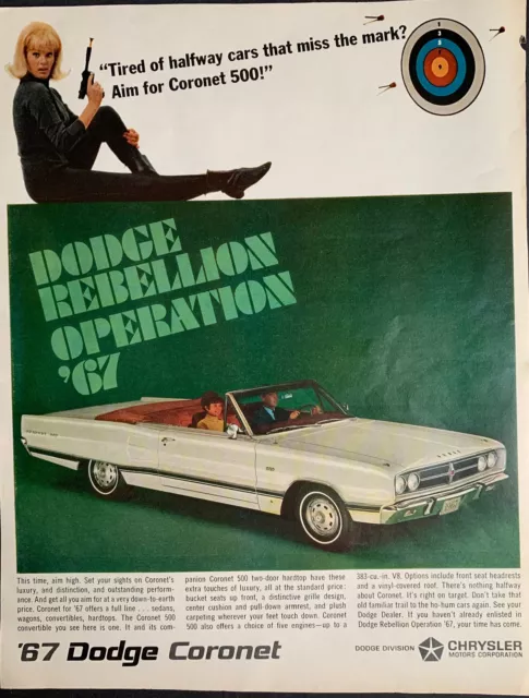 Vintage 1967 Dodge Coronet 500 Print Ad