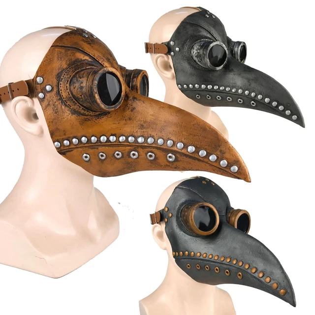 Plague Doctor Masquerade Costume - Steampunk Long Mask Halloween Latex Cosplay
