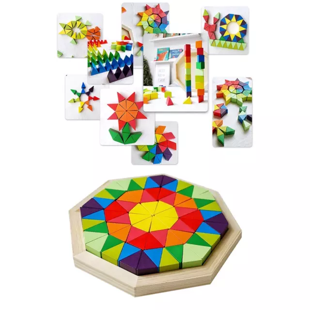Holzblöcke, Puzzle-Formmusterblock für die Farbwahrnehmung, Formenmuster